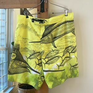 AFTCO By Guy Harvey Fish Board Shorts Size 38